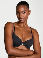Victoria's Secret Black Heather Lightly Lined Demi Cotton Logo Bra - Image 1 of 2