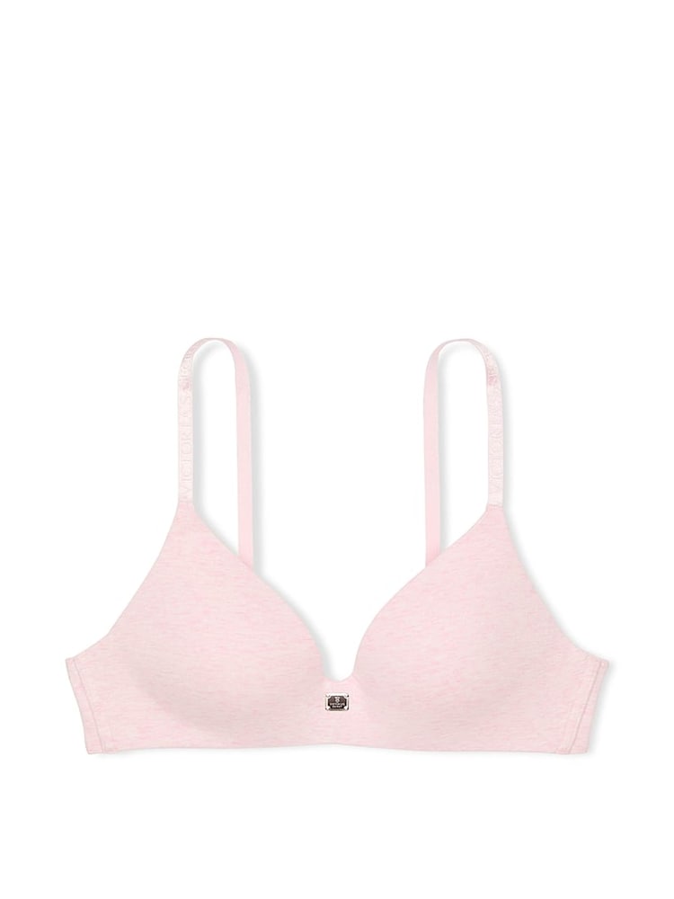 Victoria's Secret Pink Petal Heather Non Wired Lightly Lined Cotton Logo Bra - Image 3 of 3