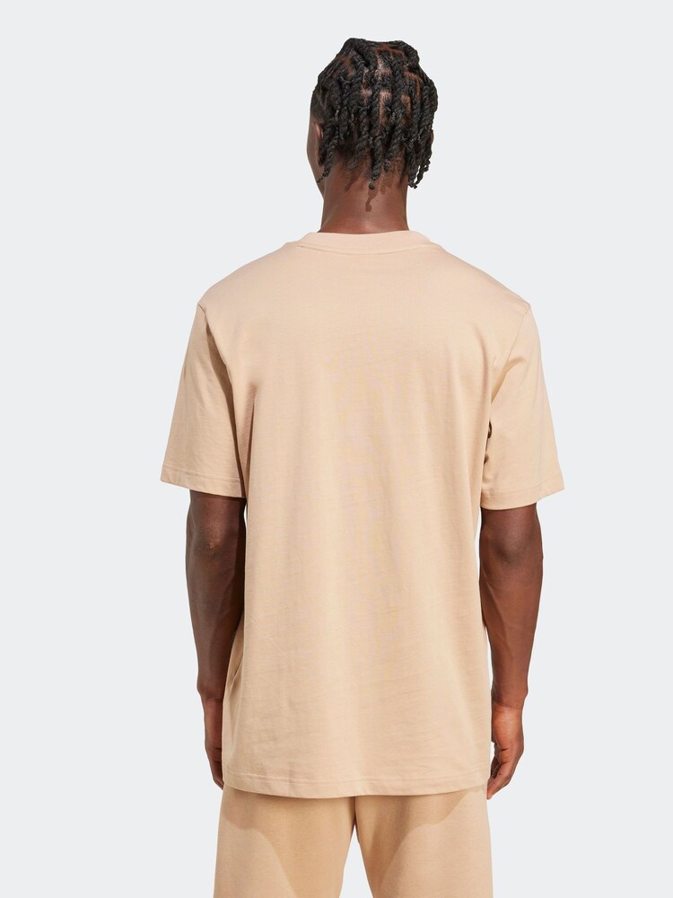 adidas Brown Single Essentials Linear 100% Cotton Jersey T-Shirt - Image 2 of 7