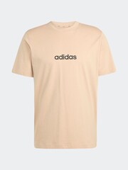adidas Brown Single Essentials Linear 100% Cotton Jersey T-Shirt - Image 7 of 7