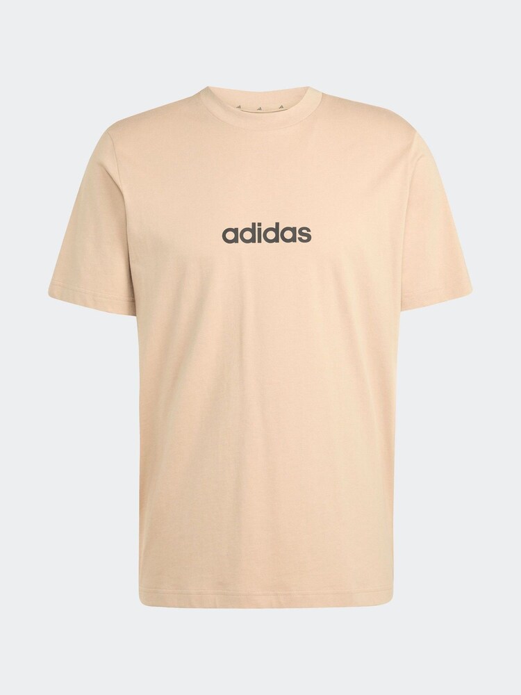 adidas Brown Single Essentials Linear 100% Cotton Jersey T-Shirt - Image 7 of 7