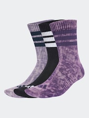 adidas Purple Stonewash Crew Socks 3 Pack - Image 1 of 5