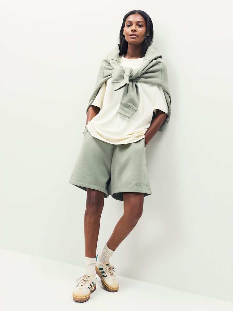 adidas Originals Green Essentials Linear Shorts - Image 2 of 4