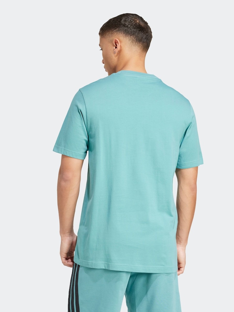 Azul - Camiseta adidas small Essentials Logo Single Jersey - Imagem 2 de 6