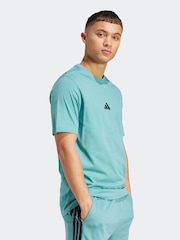 Azul - Camiseta adidas small Essentials Logo Single Jersey - Imagem 3 de 6