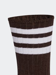 بني - adidas Originals 3-Stripes Ribbed Crew 2 Pairs Socks - صورة 4 من 5