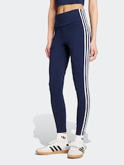 Azul - adidas Originals Adicolour 3-Stripes Cotton Leggings - Imagem 1 de 6