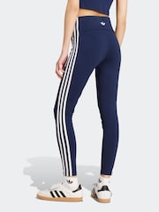 Azul - adidas Originals Adicolour 3-Stripes Cotton Leggings - Imagem 2 de 6