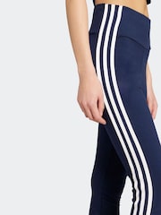 Azul - adidas Originals Adicolour 3-Stripes Cotton Leggings - Imagem 4 de 6
