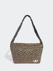 adidas Originals Brown Leopard Print Large Shoulder Bag - Image 1 of 6