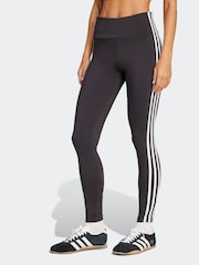 Preto - adidas Originals Adicolour 3-Stripes Cotton Leggings - Imagem 1 de 5