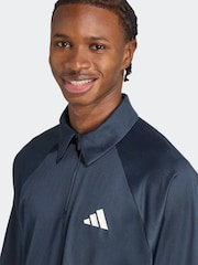 adidas Blue Stadium Jacquard Polo T-Shirt - Image 4 of 6