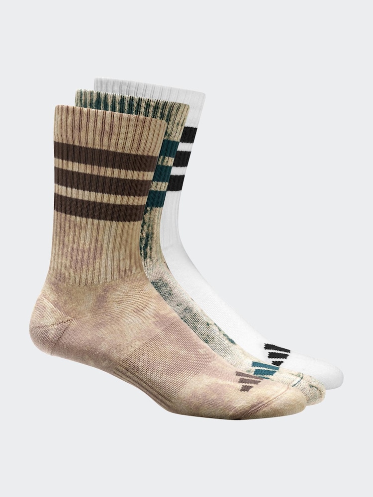 adidas Brown Stonewash Crew Socks 3 Pack - Image 1 of 1