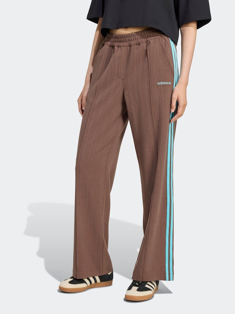 adidas Originals Light Brown Tailored 3-Stripes Trousers - Image 1 of 6