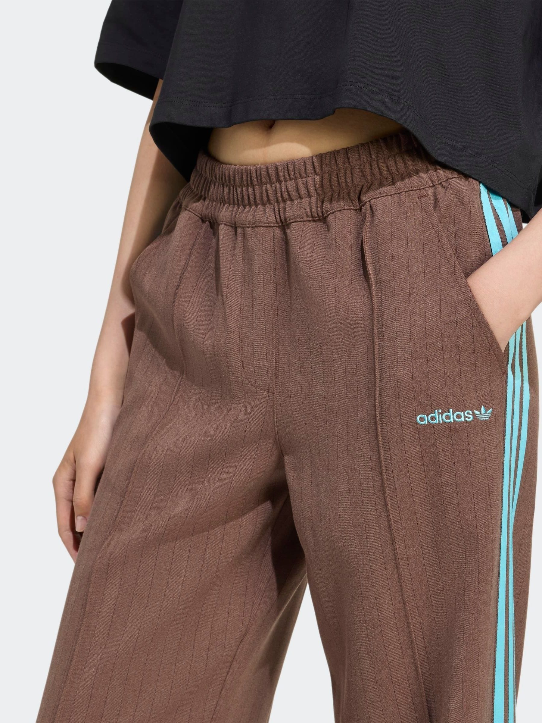Buy adidas Originals Light Brown Tailored 3-Stripes Trousers from