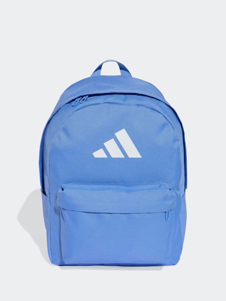 adidas Blue Classic 3 Bar Logo Backpack - Image 1 of 7
