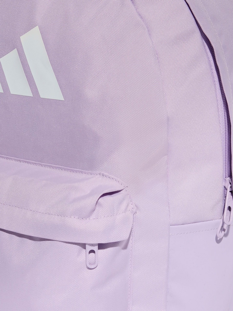 adidas Purple Classic 3 Bar Logo Backpack - Image 6 of 6
