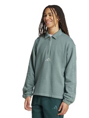 adidas Green All SZN French Terry Washed Half-Zip Sweater - Image 1 of 6