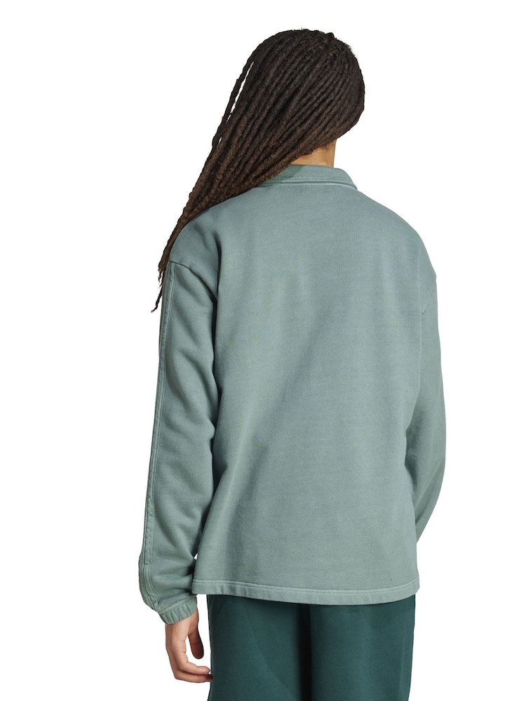 adidas Green All SZN French Terry Washed Half-Zip Sweater - Image 2 of 6