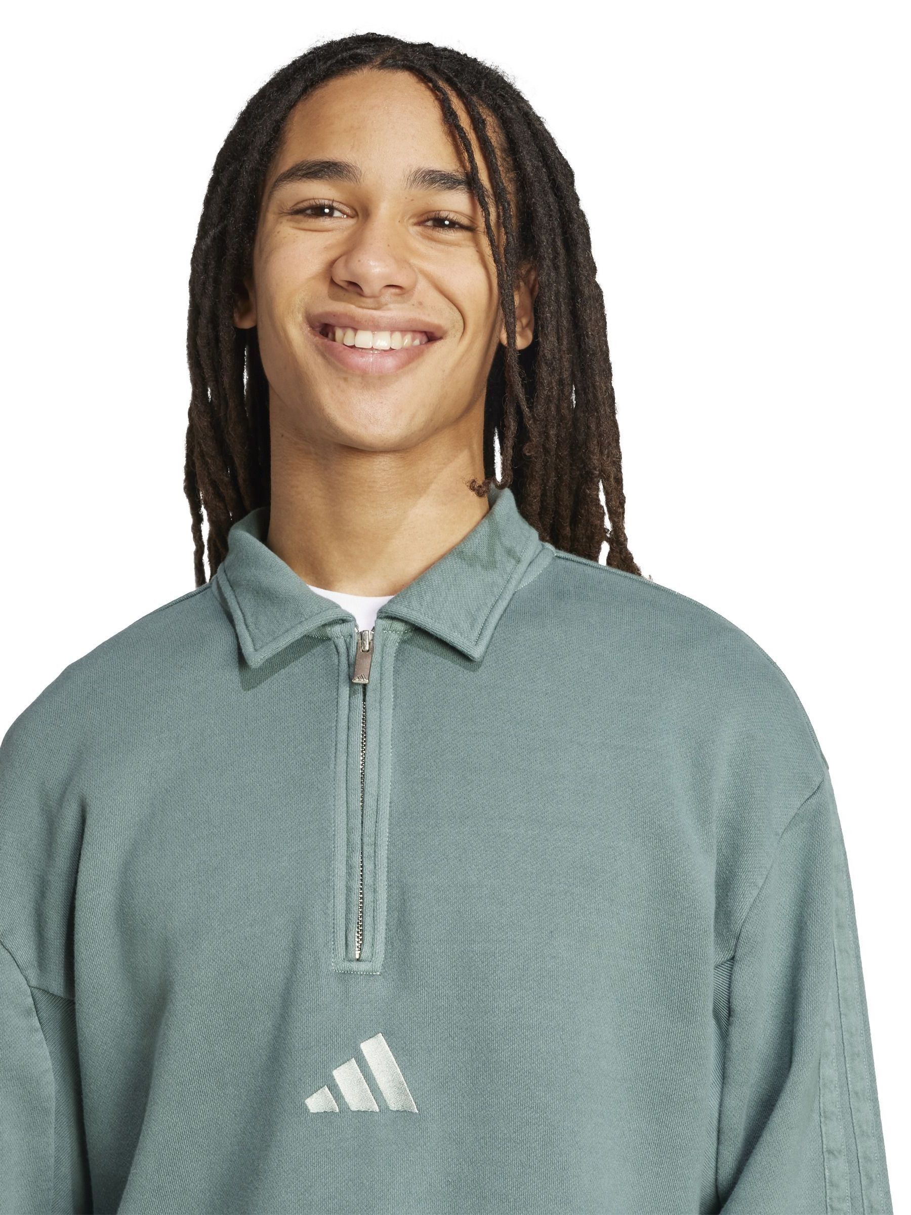 Buy adidas Green All SZN French Terry Washed Half-Zip Sweater from