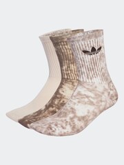 adidas Originals Brown Tie Dye Crew Socks 3 Pack - Image 1 of 4
