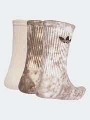adidas Originals Brown Tie Dye Crew Socks 3 Pack - Image 2 of 4