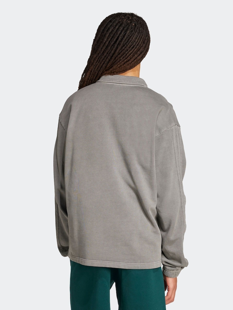 adidas Grey All SZN French Terry Washed Half-Zip Sweater - Image 2 of 6
