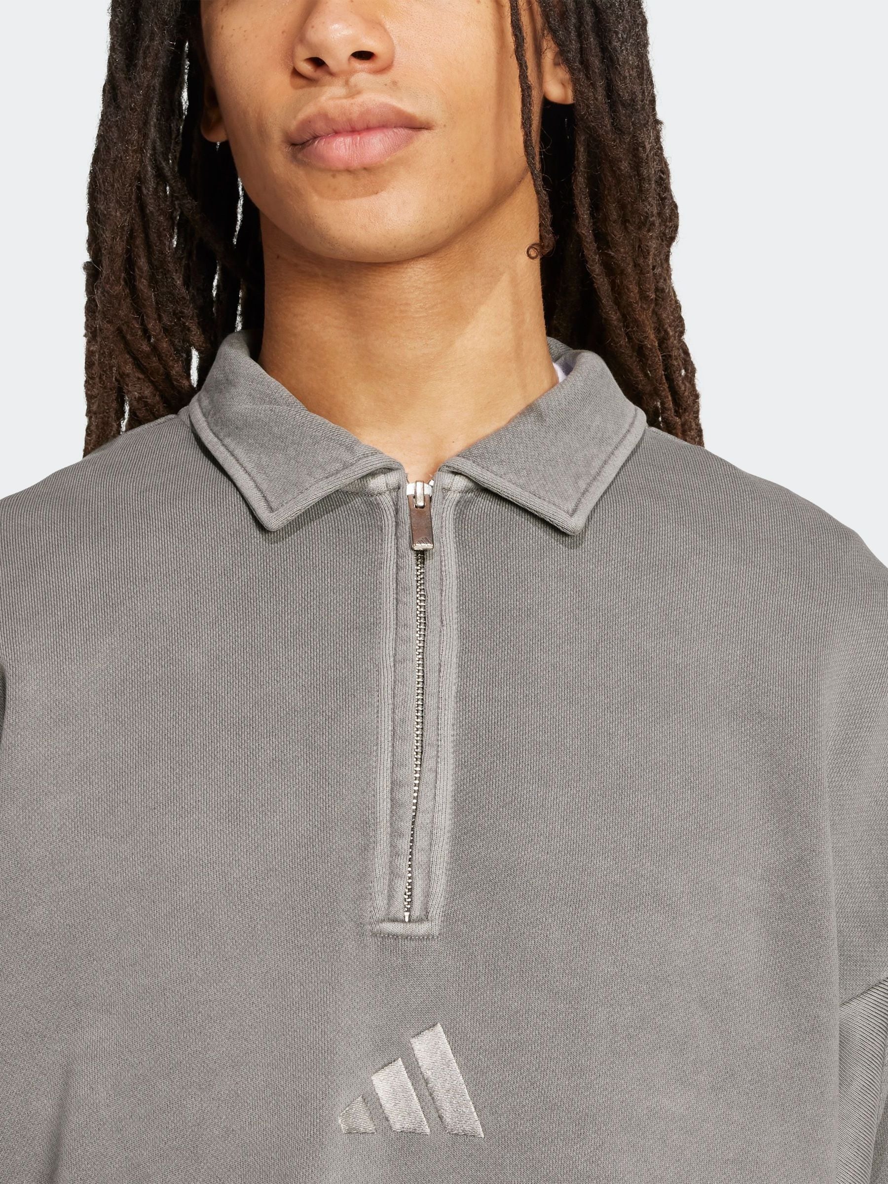 Buy adidas Grey All SZN French Terry Washed Half-Zip Sweater from