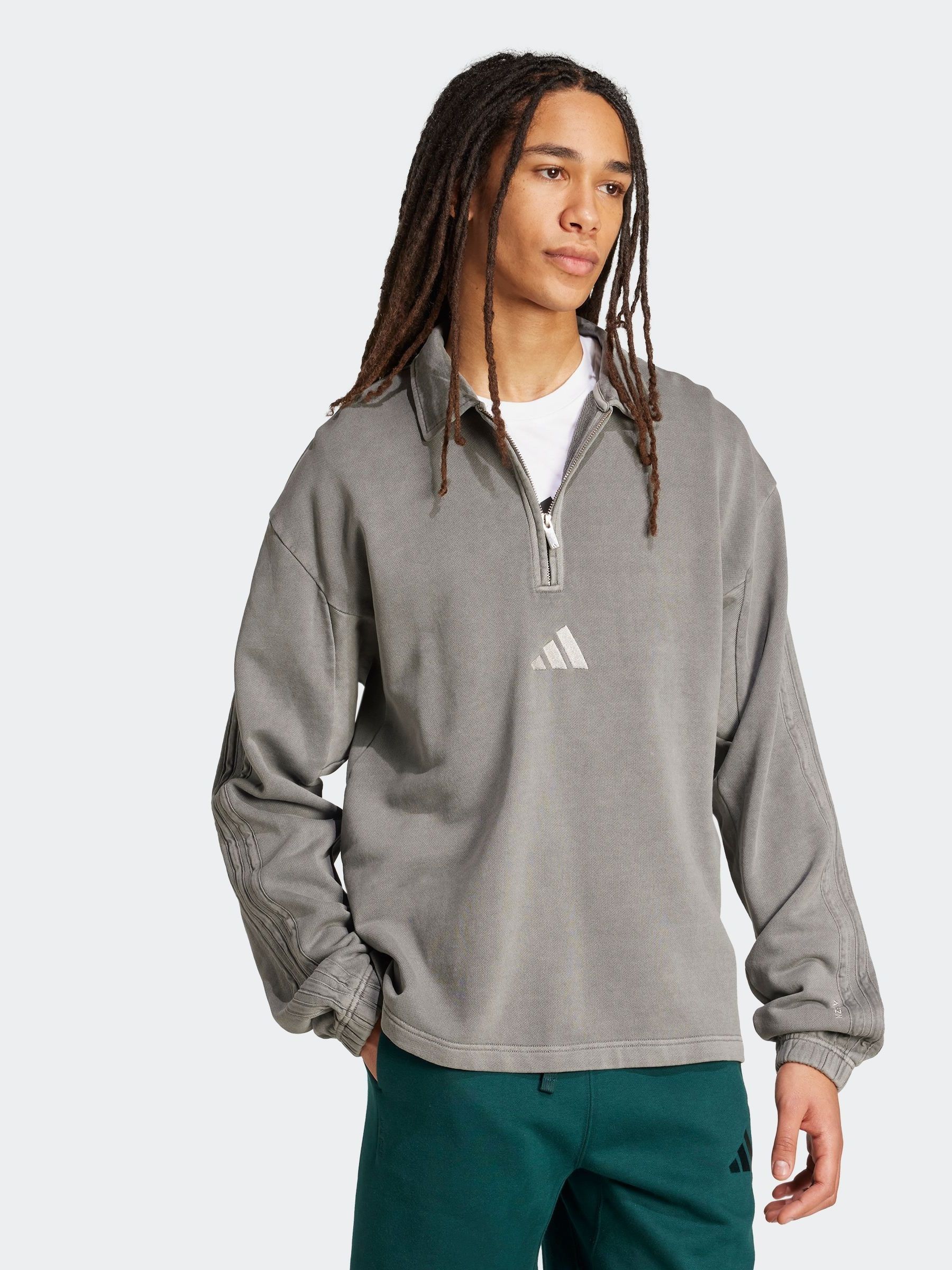 Buy adidas Grey All SZN French Terry Washed Half-Zip Sweater from