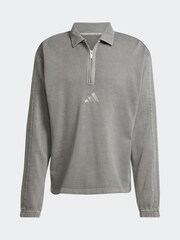 adidas Grey All SZN French Terry Washed Half-Zip Sweater - Image 6 of 6