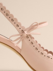 Svetlo roza - Tabitha Simmons x Next Josephine Leather Point Toe Bow Brogue Detail Slingback Shoes - Slika 8 iz 9