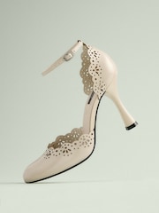 Bone Tabitha Simmons x Next Orton Leather Round Toe Laser Cut Detail Heels - Image 7 of 7