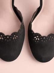 Black Tabitha Simmons x Next Orton Leather Round Toe Laser Cut Detail Heels - Image 10 of 11