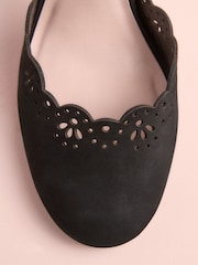 Black Tabitha Simmons x Next Orton Leather Round Toe Laser Cut Detail Heels - Image 11 of 11