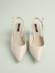 Bone Leather Tabitha Simmons x Next Dela Slingback Point Heels - Image 2 of 4