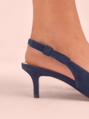 Navy Leather Tabitha Simmons x Next Dela Slingback Point Heels - Image 3 of 8
