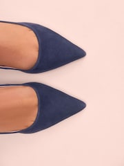 Navy Leather Tabitha Simmons x Next Dela Slingback Point Heels - Image 4 of 8
