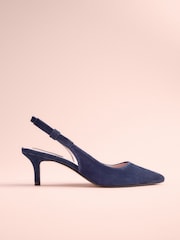 Navy Leather Tabitha Simmons x Next Dela Slingback Point Heels - Image 7 of 8