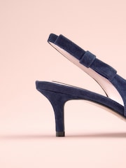 Navy Leather Tabitha Simmons x Next Dela Slingback Point Heels - Image 8 of 8
