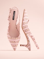 Pink Floral Tabitha Simmons x Next Dela Slingback Point Heels - Image 1 of 6