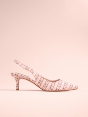 Pink Floral Tabitha Simmons x Next Dela Slingback Point Heels - Image 4 of 6