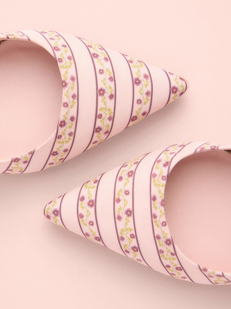 Pink Floral Tabitha Simmons x Next Dela Slingback Point Heels - Image 6 of 6