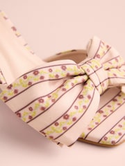 Light Pink Floral Tabitha Simmons x Next Liv Bow Block Mules - Image 9 of 10