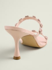 Rosa claro - Tabitha Simmons x Next Flora Leather Double Flower Detail Heel Mules - Imagen 4 de 5