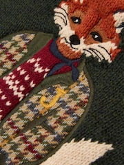 Verde - Suéter de punto de alto contenido en algodón con cuello redondo y diseño de intarsia Jonty de Joules - Imagen 10 de 12