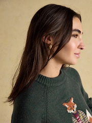 Joules Jonty Green Crew Neck Intarsia Jumper - Image 3 of 4