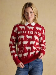 Joules What The Flock Intarsia Knitted Jumper - Image 1 of 7