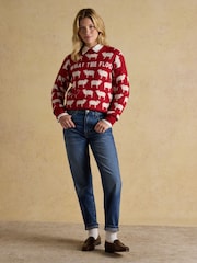 Joules What The Flock Intarsia Knitted Jumper - Image 3 of 7