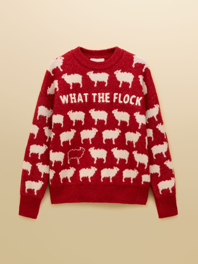 Joules What The Flock Intarsia Knitted Jumper - Image 7 of 7 Joules What The Flock Intarsia Knitted Jumper - Image 7 of 7