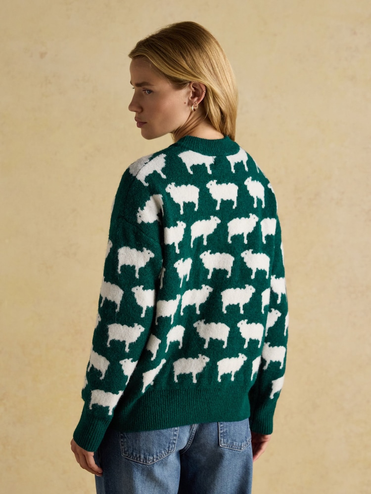 Joules Intarsia Knitted Fleece Navidad Relaxed Fit Jumper with Crew Neck - Image 2 of 6 Joules Intarsia Knitted Fleece Navidad Relaxed Fit Jumper with Crew Neck - Image 2 of 6